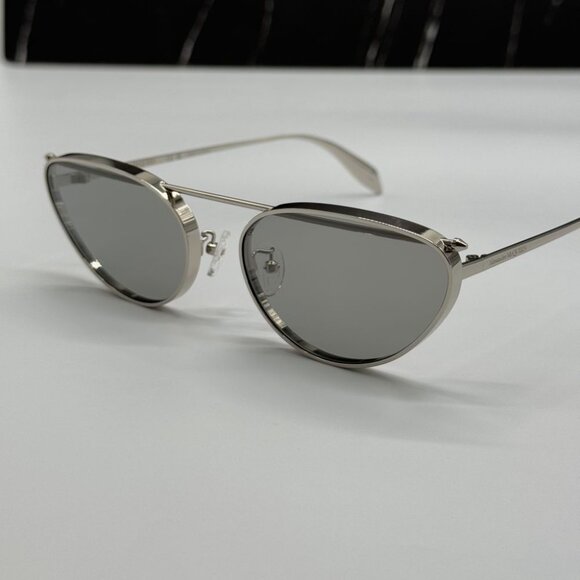 NEW AM0424S 004 ALEXANDER MCQUEEN SILVER WOMAN SUNGLASSES main image 7
